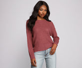 Loving Knit Basic-Pullover mit offenem Rücken